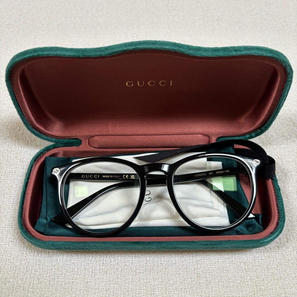 GUCCI Black Round Glasses GG0027O - Picture 2 of 16